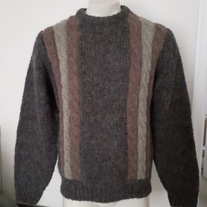 London Fog Cable Knit Brown Tan Sweater, Large